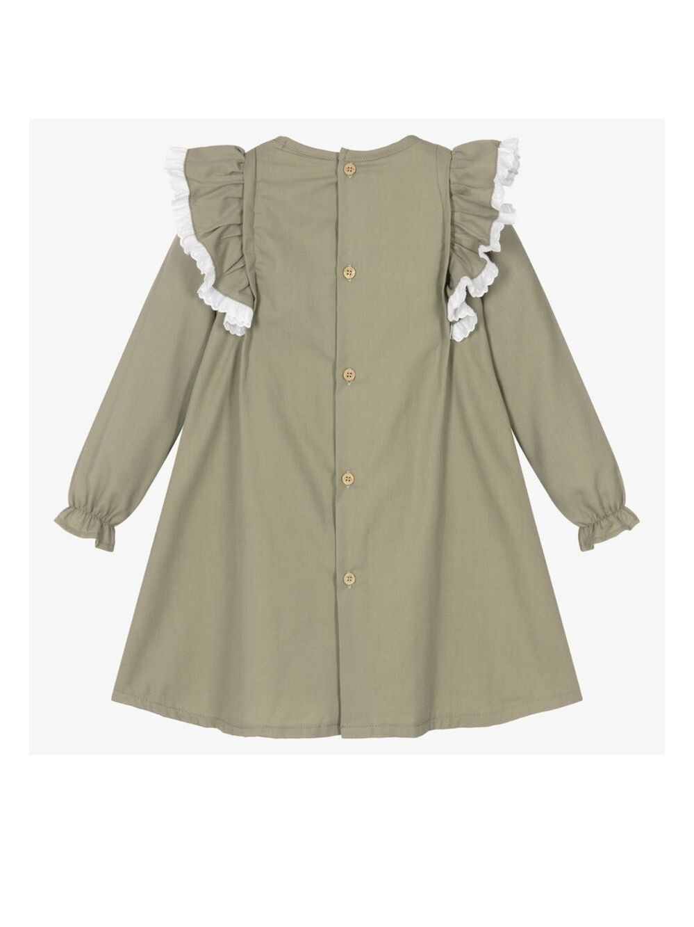 𝅺girls Green Bow & Ruffle Dress - Picture 2 of 3